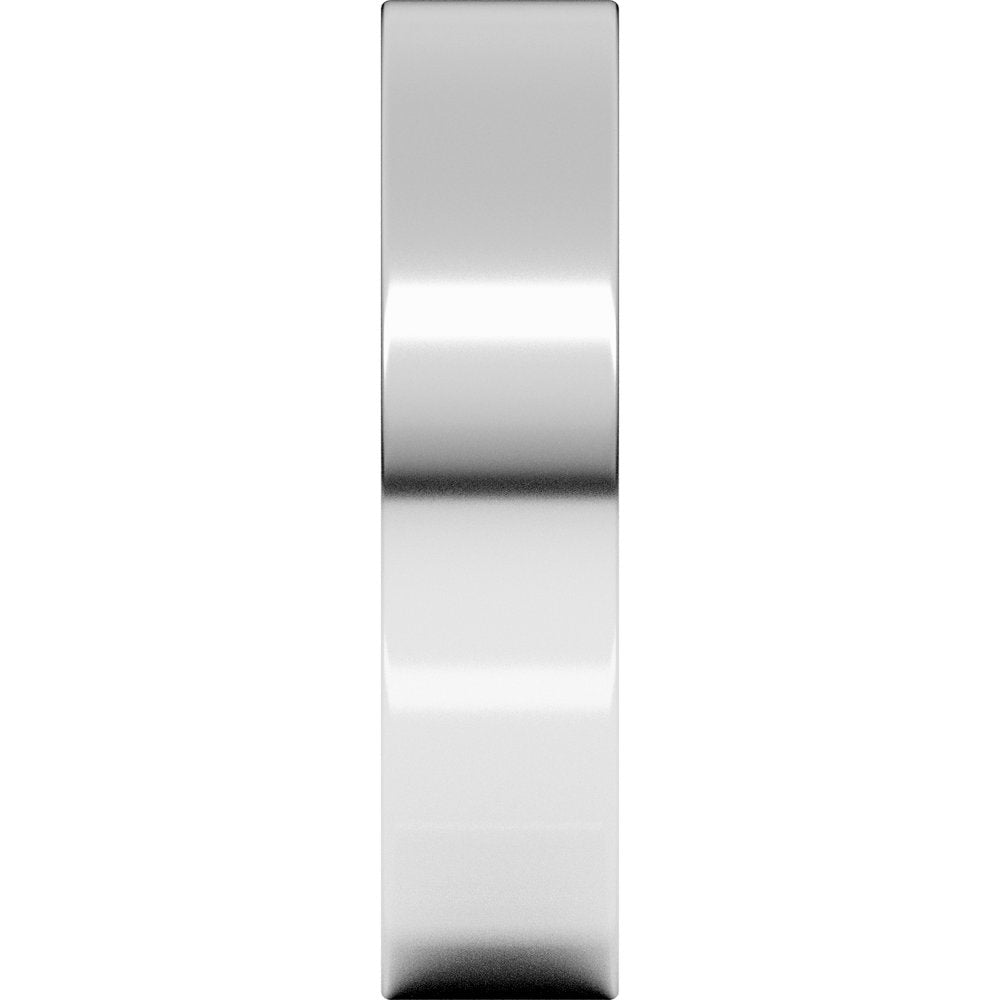 18K White 5 mm Flat Comfort Fit Band Size 8