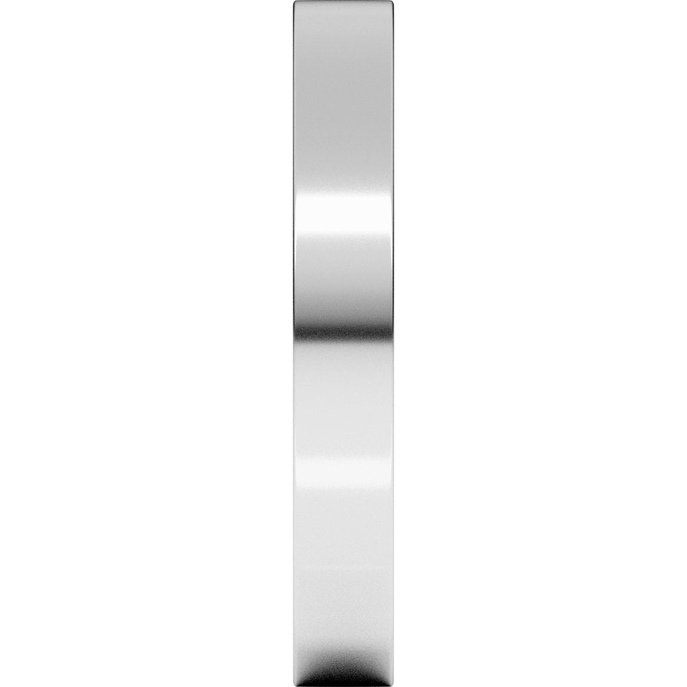 10K White 3 mm Flat Comfort Fit Light Band Size 7