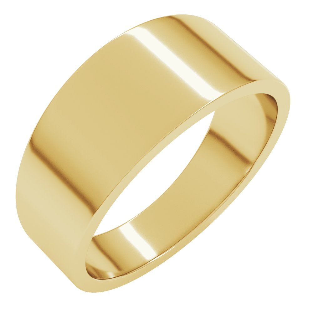 10K Yellow Gold 8 mm Tapered Flat Band Size 7