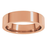 14K Rose Gold 5 mm Comfort-Fit Flat Band Size 6.5