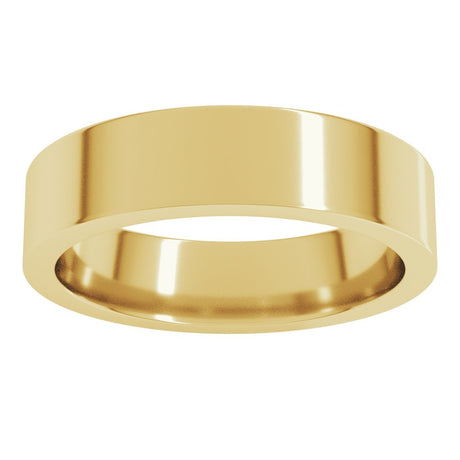 14K Yellow 5 mm Comfort-Fit Flat Band