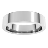 10K White Gold 5 mm Comfort-Fit Flat Band Size 6.5