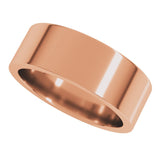 18K Rose Gold 7 mm Comfort-Fit Flat Band Size 8