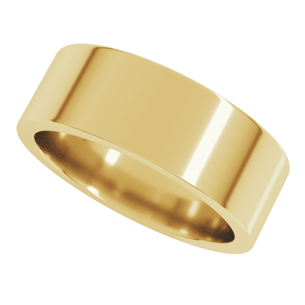 14K Yellow 7 mm Comfort-Fit Flat Band