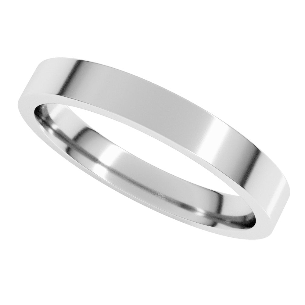 Sterling Silver 3 mm Lightweight Comfort-Fit Flat Band Size 8