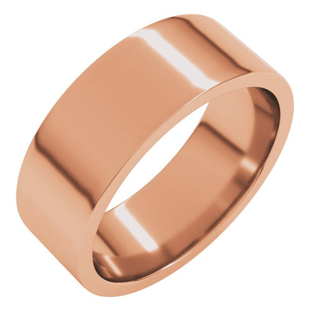 10K Rose Gold 7 mm Lightweight Comfort-Fit Flat Band Size [cv