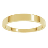 18K Yellow 3 mm Tapered Flat Band Size 7