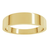 14K Yellow Gold 5 mm Tapered Flat Band Size 6.5
