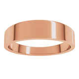 14K Rose Gold 5 mm Tapered Flat Band Size 6