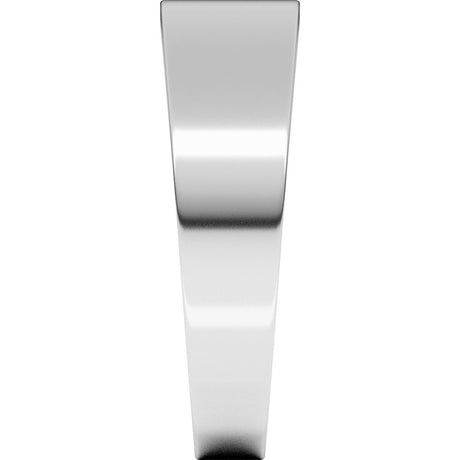 14K White Gold 6 mm Tapered Flat Band Size 7.5
