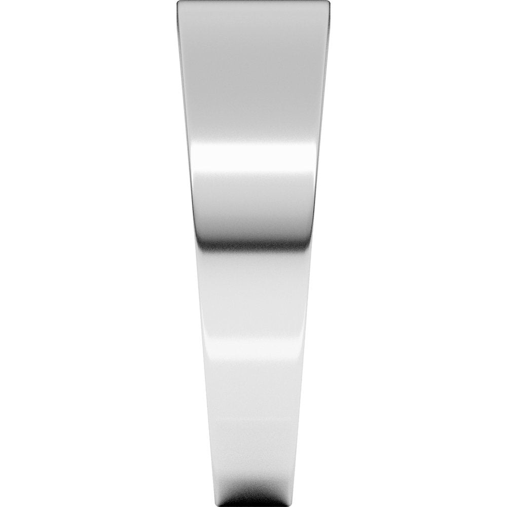 14K White Gold 6 mm Tapered Flat Band Size 7.5
