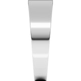 14K White Gold 6 mm Tapered Flat Band Size 7.5