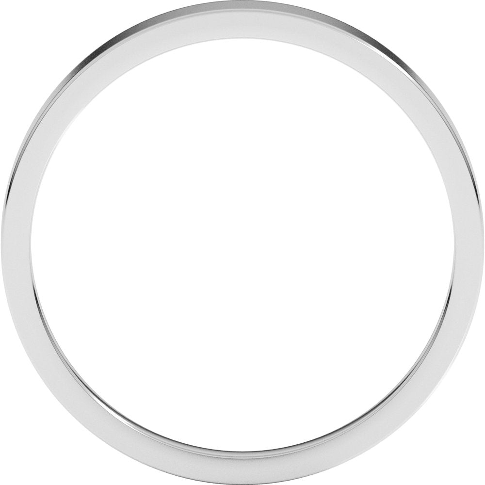 10K White Gold 3 mm Tapered Flat Band Size 11.5