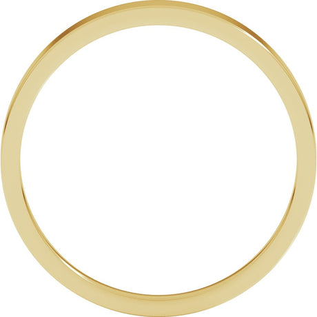 14K Yellow Gold 3 mm Tapered Flat Band Size 4