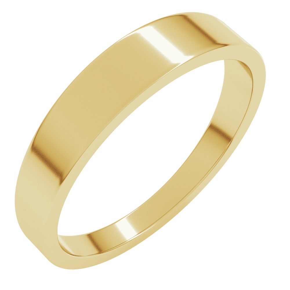 18K Yellow Gold 4 mm Tapered Flat Band Size 5