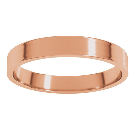14K Rose Gold 3 mm Ultra-Lightweight Flat Band Size 7.5