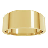 10K Yellow Gold 8 mm Tapered Flat Band Size 7