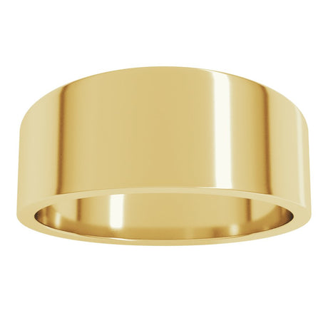 14K Yellow Gold 8 mm Tapered Flat Band Size 6