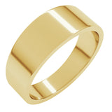 14K Yellow 7 mm Tapered Flat Band Size 10