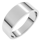 14K White Gold 7 mm Tapered Flat Band Size 5.5