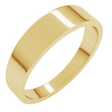 14K Yellow Gold 5 mm Tapered Flat Band Size 6.5