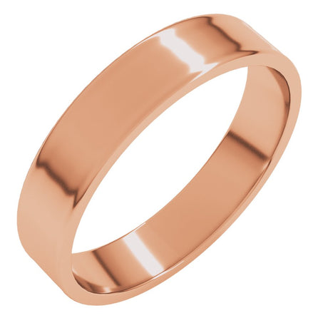 10K Rose 4 mm Flat Ultra-Light Band Size 8.5