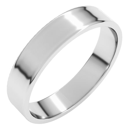 14K White Gold 4 mm Ultra-Lightweight Flat Band Size 6