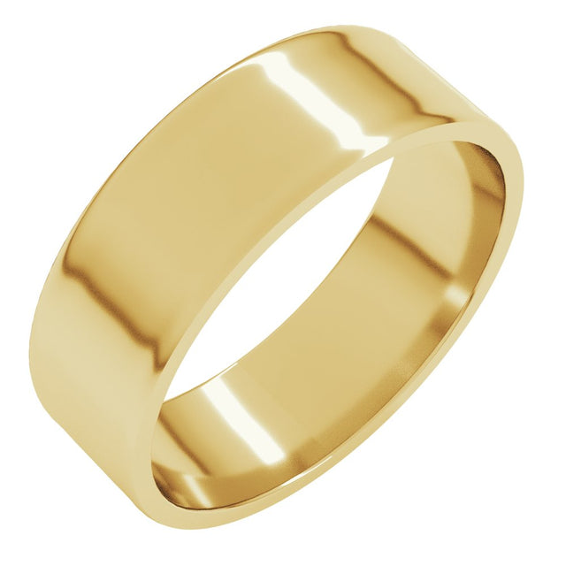 14K Yellow Gold 6 mm Ultra-Lightweight Flat Band Size 5
