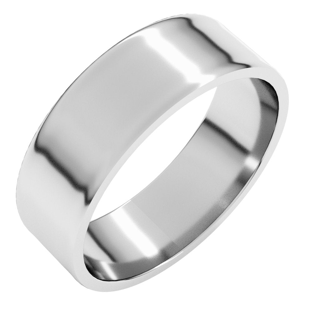 18K White Gold 6 mm Ultra-Lightweight Flat Band Size 7