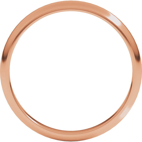14K Rose Gold 2.5 mm Half Round Band Size 5
