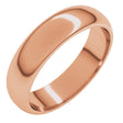 14K Rose 5 mm Half Round Band Size 6