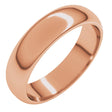 14K Rose Gold 5 mm Half Round Band Size 10.5