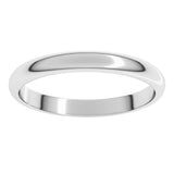 14K X1 White 2.5 mm Half Round Band Size 8