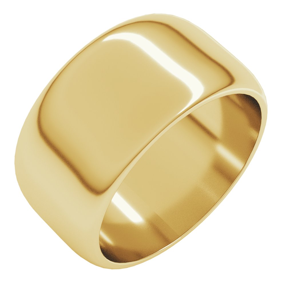 10K Yellow Gold 10 mm Half Round Band Size 7