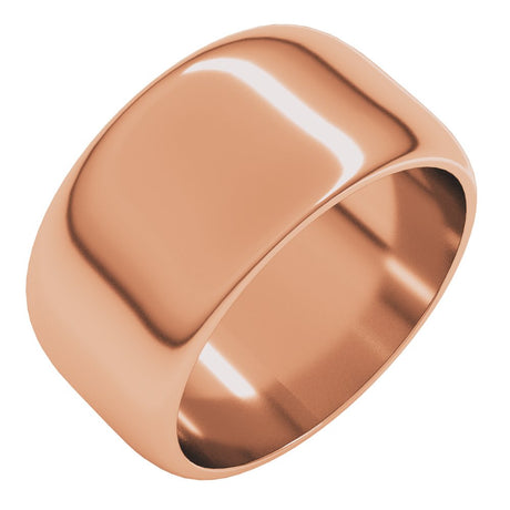 14K Rose Gold 10 mm Half Round Band Size 8