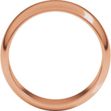 14K Rose 7 mm Half Round Band Size 8.5