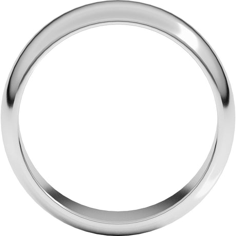 14K White Gold 7 mm Half Round Band Size 11