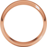 14K Rose 7 mm Half Round Band