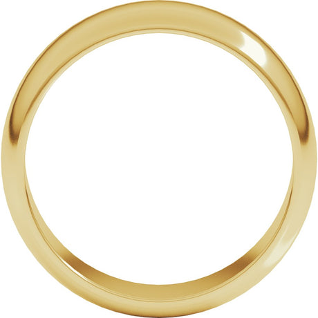 10K Yellow Gold 7 mm Half Round Band Size 6.5