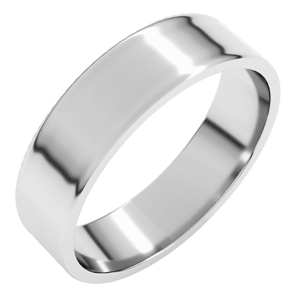 14K White 5 mm Flat Ultra-Light Band Size 8