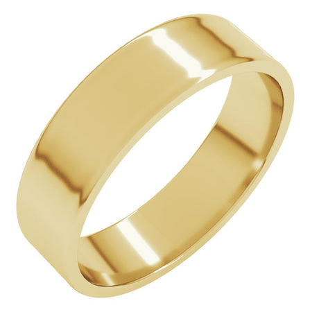 14K Yellow 5 mm Flat Ultra Light Band Size 6.5