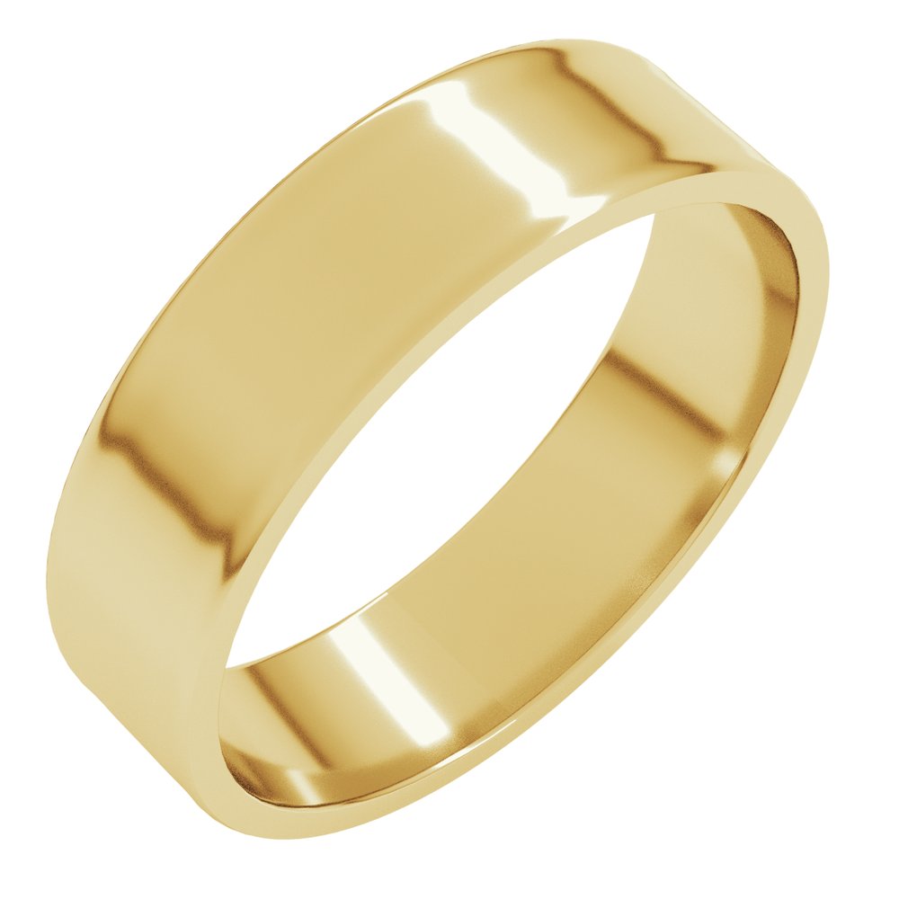 14K Yellow Gold 5 mm Ultra-Lightweight Flat Band Size 5