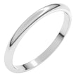 18K White 2 mm Half Round Band Size 5