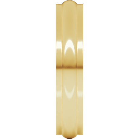10K Yellow Gold 4 mm Stepped-Edge Half Round Band Size 8