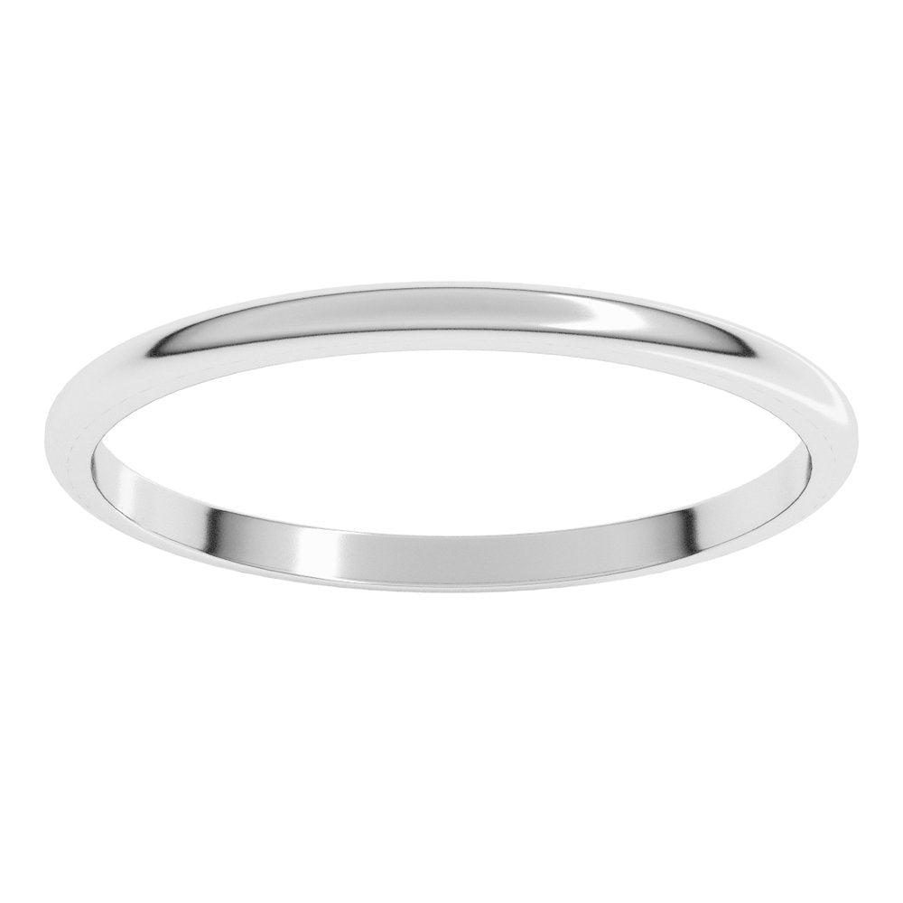 18K White 1.5 mm Half Round Light Band Size 9