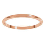 10K Rose 1.5 mm Lightweight Half Round Band Size 6.5
