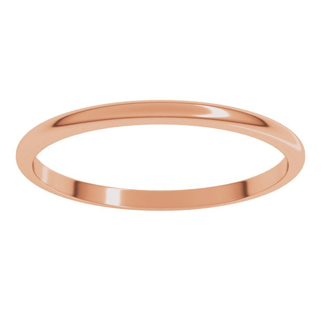 10K Rose Gold 1.5 mm Lightweight Half Round Band Size 13.5