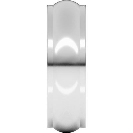 14K White 6 mm Stepped-Edge Half Round Band