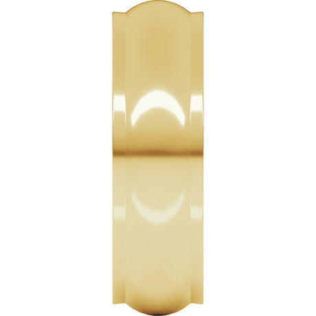 14K Yellow 6 mm Stepped-Edge Half Round Band