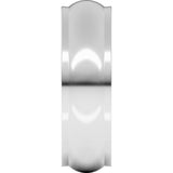 14K White Gold 6 mm Stepped-Edge Half Round Band Size 6.5